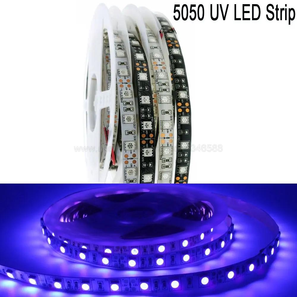 5m 12V DC 5050 UV LED Ʈ , 395nm - 405nm ڿܼ..